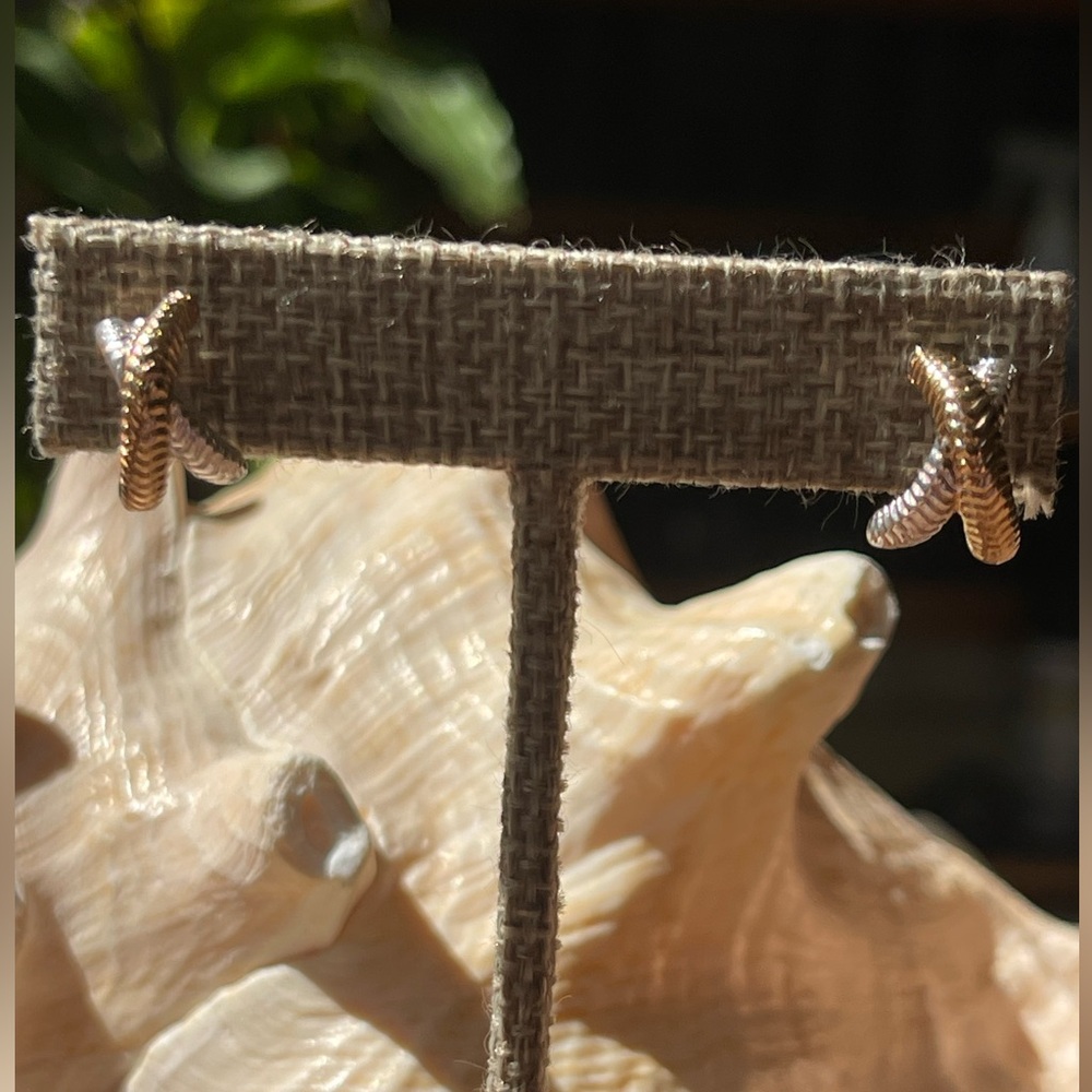 Vintage gold and sterling silver XX earrings